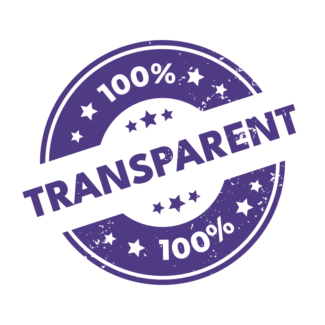 100% transparent